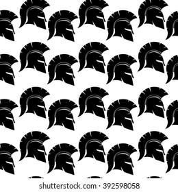 Pattern for seamless background. Spartan helmet.