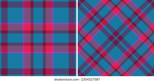 Pattern seamless background of tartan vector plaid with a check fabric texture textile in set.