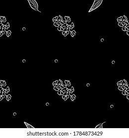Pattern seamless background vector black, white floral. Art continuous illustration. Hand drawn abstract art modern