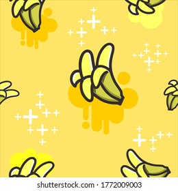 Pattern seamless with banana, good for your design or print, Vector illustration