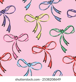 pattern seamless beautiful bows holiday design Vector Illustration