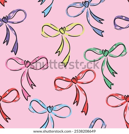 pattern seamless beautiful bows holiday design Vector Illustration