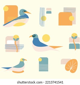 pattern seamless bird with abstract ambient