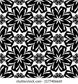 pattern Seamless black white for background, textile or batik
