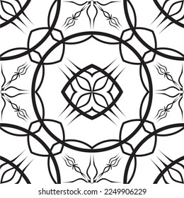Pattern seamless black whith for backgrounds, batik or textile