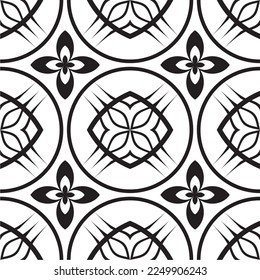 Pattern seamless black whith for backgrounds, batik or textile