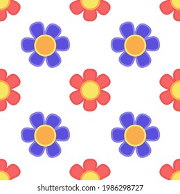 the pattern is seamless with blue and red colors. for children's clothing, notebooks, bags. vector illustration.
