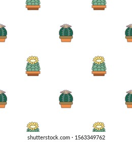 Pattern seamless Cactus cartoon cute doodle. green cactus concept. Cute desert plants. Decorative natural elements are isolated on white. flat design colorful adorable concept. vector ,illustration