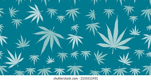 pattern seamless cannabis leaf. Design for fabric, curtain, background, carpet, wallpaper, clothing, wrapping, Batik, fabric,Vector illustration
