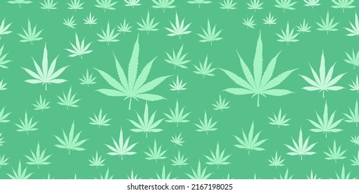 hoja de cannabis sin costuras. Diseño para tela, cortina, fondo, alfombra, papel pintado, ropa, envoltura, Batik, tela,Ilustración vectorial