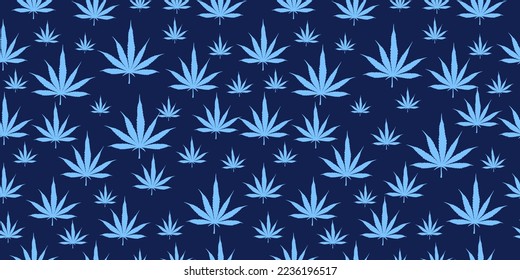 hoja de cannabis sin costuras. Diseño para tela, cortina, fondo, alfombra, papel pintado, ropa, envoltura, Batik, tela,Ilustración vectorial