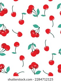 Pattern seamless cherry fruit cute