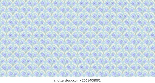 Padrão de flor de chicória sem costura azul