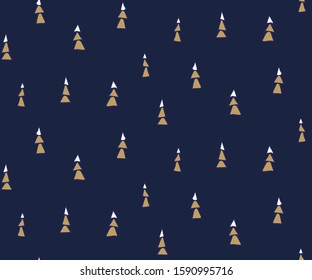 pattern seamless Christmas tree card golden celebration Holiday blue modern background