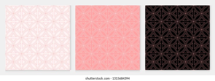 Pattern seamless circle abstract background pink luxury color geometric vector.