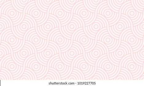 Pattern Seamless Circle Abstract Wave Background Stripe Pink Two Tone Colors And Line. Geometric Line Vector Valentine Background.