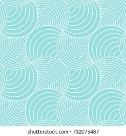 Pattern seamless circle abstract wave background stripe green and white line colors. Geometric line vector.