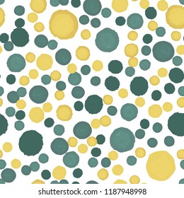 Pattern Seamless Coloring abstract yellow and green polka. For your design. Vector.