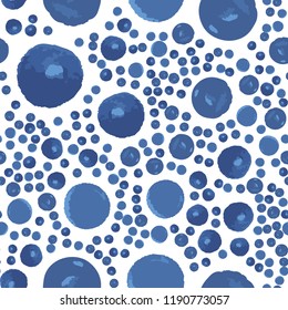 Pattern Seamless Coloring blue polka. For your design. Vector.