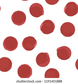 Pattern Seamless Coloring of red polka. For your design. Vector.
