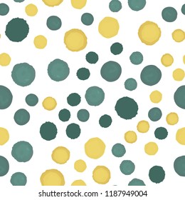 Pattern Seamless Coloring yellow and green polka. For your design. Vector.