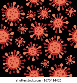 Muster nahtloser Coronavirus COVID-19. Das Virus stammt aus Porzellan.