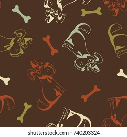 pattern seamless pattern dog and bone christmas packing paper design on a dark background