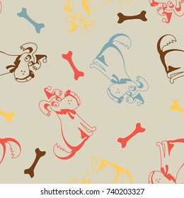 pattern seamless pattern dog and bone christmas packing paper design on gray background