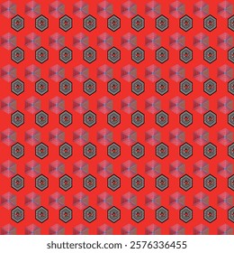  pattern seamless ethnic background with abstract symbols in red, yellow, green, black white