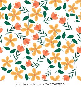 Patrón de tela sin costuras flor de flor textil Naturaleza Ilustración de arte de diseño flolar
