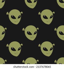 
 Pattern seamless face alien vector background.