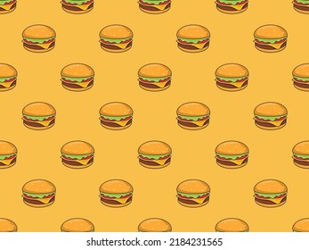 Pattern Seamless Fast Food Menu Product Background Element Vector Logo Wallpaper Restaurant Burger