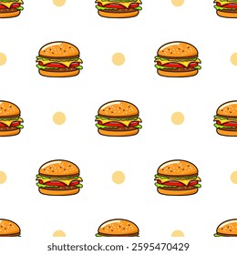 pattern seamless fast food menu product background element vector logo wallpaper restaurant burger