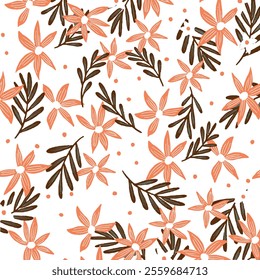 Pattern Seamless Floral Blossom Design Fabric Textile Illustration Vector