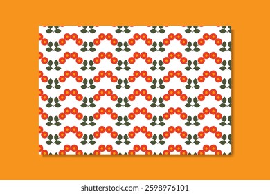 pattern seamless floral geometric orange green with white background for wall decoration