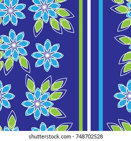 pattern seamless floral with vertical stripes, for fabric, wallpaper, bed linen.vector