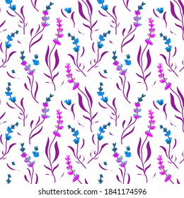 Pattern  Seamless  floral witch flowers of lavender for textile, paper,wallpaper, background
