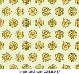 Pattern seamless flower color oriental.
seamless pattern.Design for fabric,curtain,yellow background, carpet, shawl,clothing,wrapping, Batik,fabric,handkerchief,Vector illustration.