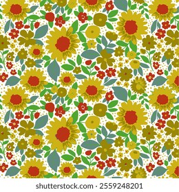 Pattern Seamless Flower NAture Fabric Textile Illustration Vector