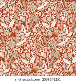 Pattern Seamless Flower NAture Fabric Textile Illustration Vector