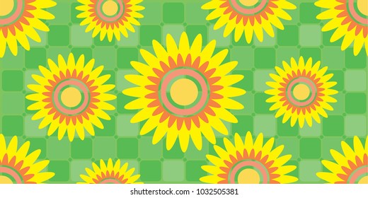 Pattern Seamless flowers, Abstract Colorful background, Vector illustration