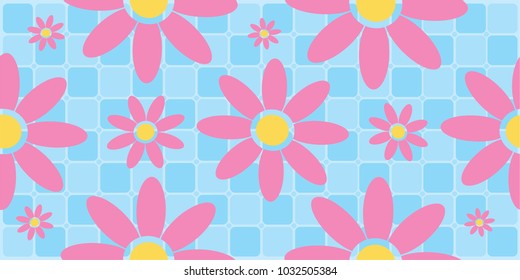 Pattern Seamless flowers, Abstract Colorful background, Vector illustration