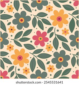 Pattern of seamless flowers. Abstract colorful flowers background. style for banners, wallpaper, posters, websites, online shopping.Vector illustration design.