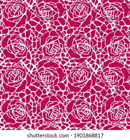 Pattern seamless of  flowers and  leaves. Design for the textile industry.	