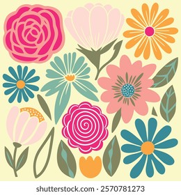 Pattern of seamless flowers, Vector illustration wildflower design for fabric, print, websites, fashion, wallpapers.