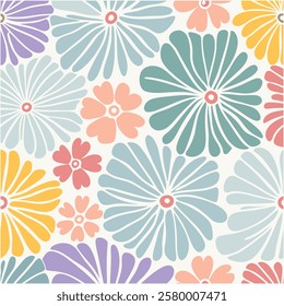 Pattern of seamless flowers. Vintage flowers pattern. style for banners, wallpaper, posters, websites, online shopping.Vector illustration design.