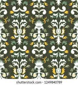 Pattern seamless folklore ornament. Tribal ethnic vector texture. Striped brush in Aztec style. Figure tribal embroidery. Indian, Scandinavian, Gypsy, Mexican, folk pattern. Vector illustration.