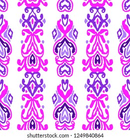 Pattern seamless folklore ornament. Tribal ethnic vector texture. Striped brush in Aztec style. Figure tribal embroidery. Indian, Scandinavian, Gypsy, Mexican, folk pattern. Vector illustration.