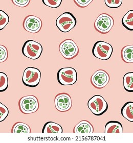 vector de sushi de alimentos sin soldadura 