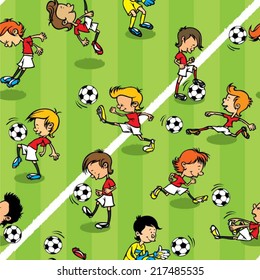 Pattern seamless football kids